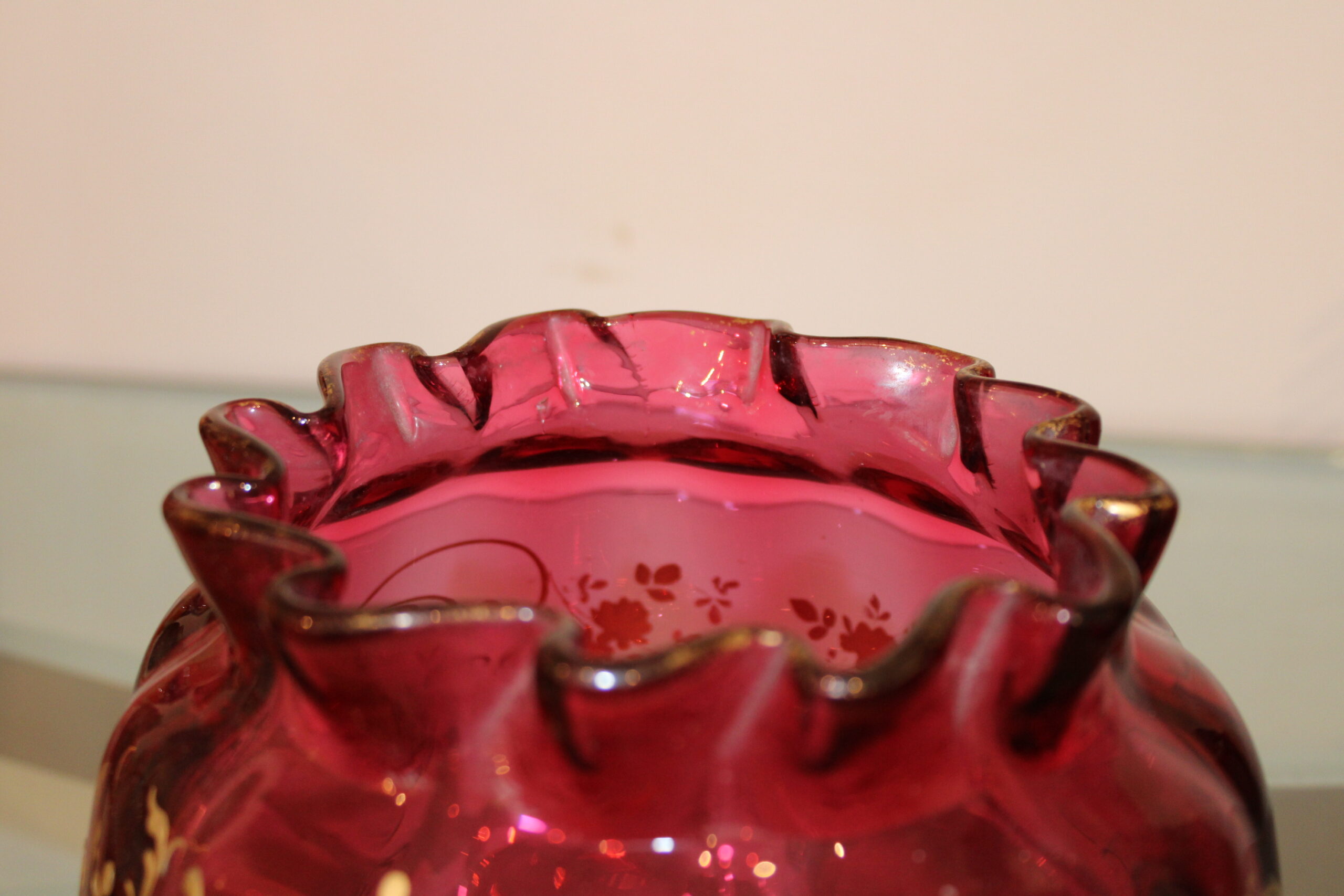 Grand Vase Legras Calcutta – XIXème – Art Nouveau – Verre Vert Soufflé