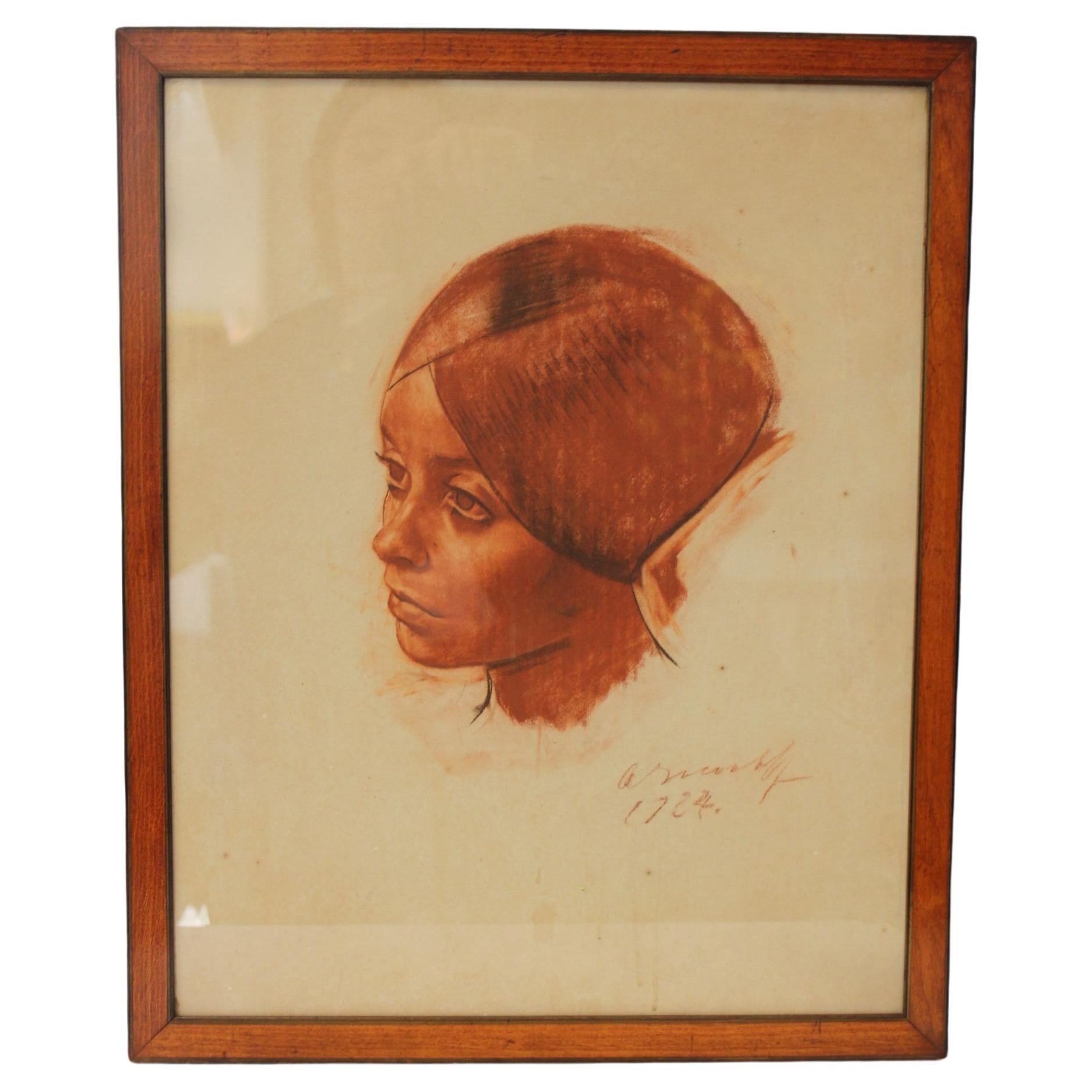 Red chalk portrait alexandre iacovleff damien tison gallery